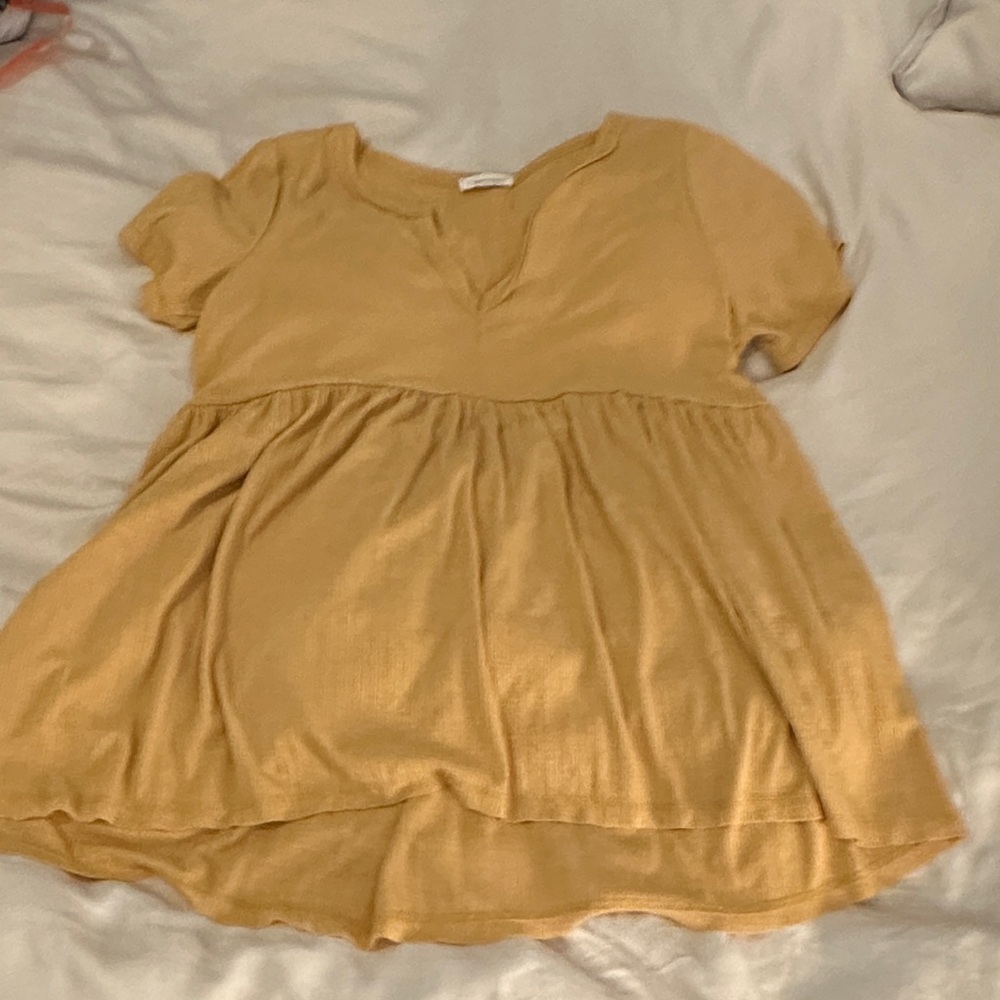 Casual Tan Short Sleeve Top